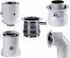 SpiroFlex Kaminrohr Adapter 80/125 Jcm Gerade Inox Weiß Endstücke Messung Junkers Sx-td80/125ajcmb