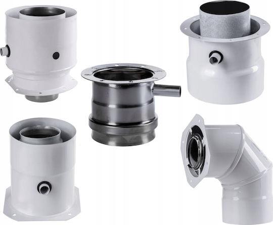 SpiroFlex Kaminrohr Adapter Turbo 60 100-80 125 Kondensator Inox Weiß Sx-td-asob