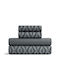 Lino Home Set Cearceafuri de Pat Super Duble cu Hugger din Cauciuc 170x200+35cm Ikat Gri Închis (4 Bucăți)