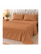 Ehome Set Double Bed Sheets 240x260cm No Colour Specified 4 Pieces S240-Beige