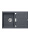 GraniteQ Owen Owen 111 Drop-In Kitchen Sink Made of Liquid Granite L76xW50cm Black