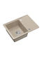 GraniteQ Tony 116 Eingebauter Küchenspüle aus Flüssigem Granit M60xB45cm Beige