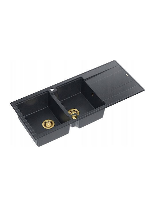 GraniteQ Evan Drop-In Kitchen Sink Made of Liqu...