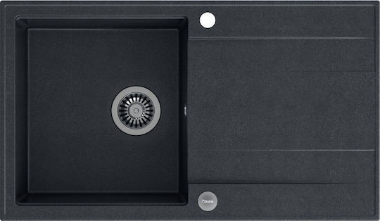 Quadron Evan 111 Ένθετος Νεροχύτης από Συνθετικό Γρανίτη Μ77xΠ44cm Μαύρος