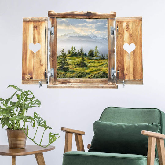 Dreidimensionales Wandsticker & Wandgemälde Berg Valais Schweiz 60x90cm