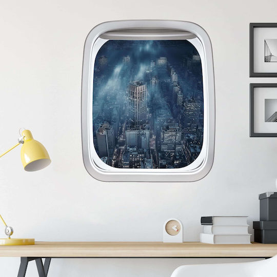 Dreidimensionales Wandsticker Wolkige New York 65x80cm