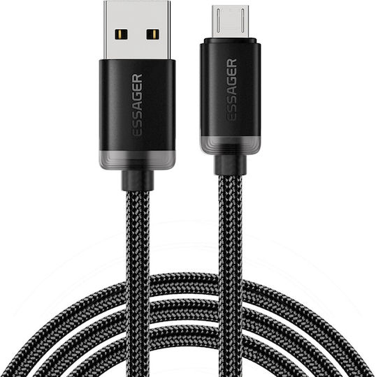 Essager Regular USB 2.0 to micro USB Cable Μαύρο 1m 6628003316A 1τμχ
