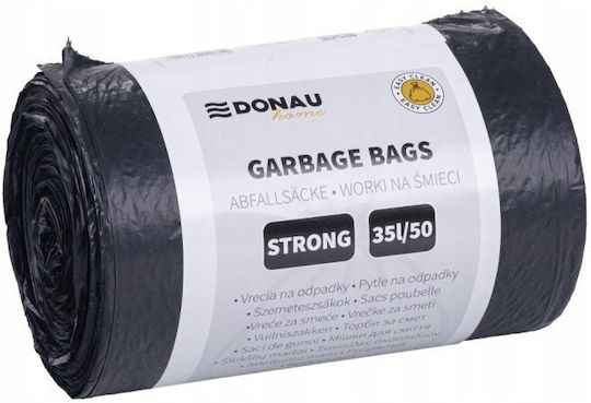 Donau Reinforced Trash Bags Capacity 35lt 56x49cm 50pcs Black