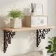 vidaXL Heavy-Duty Shelf Bracket Made of Stainless Steel in Brown Colour 95x95mm 2 Pieces 42038808