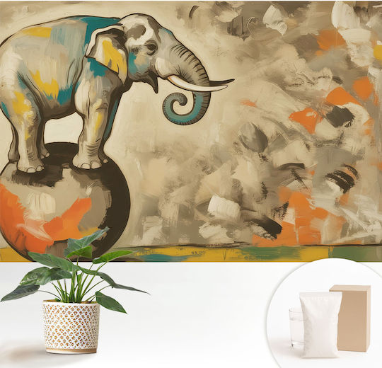 Tapetă Elefant Colorat O Minge 152x104
