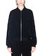 Long Women's Bomber Jacket Black