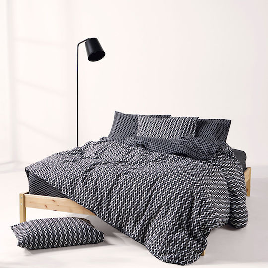 Kentia Satouma Cotton Duvet Cover Set 165x245cm Single with Pillowcase Kentia Satouma