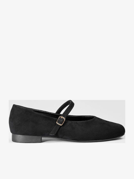Wildleder Damen Ballerinas Spitz zulaufend Schwarze