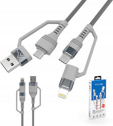 Montis Mehrere Anschlusskabel USB zu Typ-C / Blitzschlag Kabel 1m 6480393 Montis Mehrere Anschlusskabel USB zu Typ-C / Blitzschlag Kabel 1m 6480393