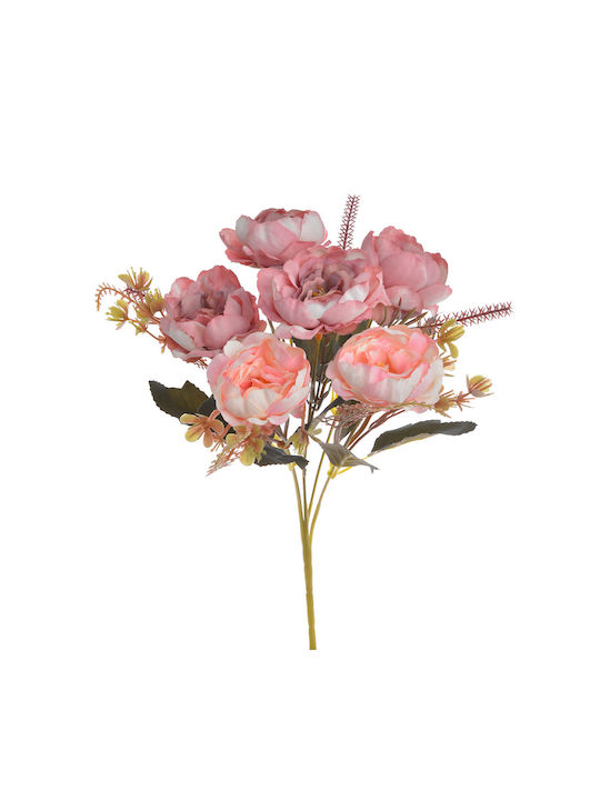 Künstlicher Rosen Blumenstrauß Rosa-Somon 30cm