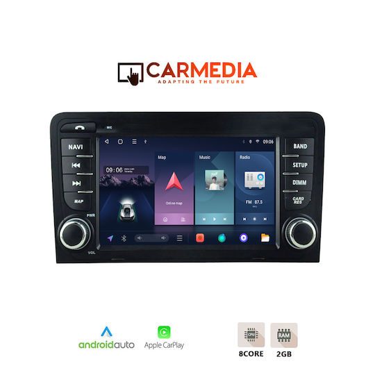 Carmedia Car Audio System for Audi A3 2003-2012 (Bluetooth/USB/WiFi/GPS/Apple CarPlay/Android Auto) with 7" Touch Screen