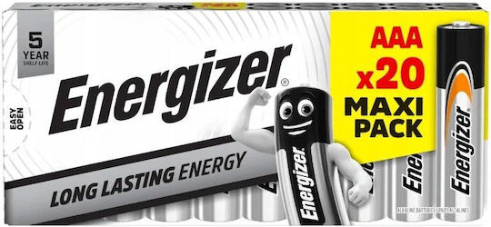 Energizer Алкални батерии AAA 1.5V 20бр