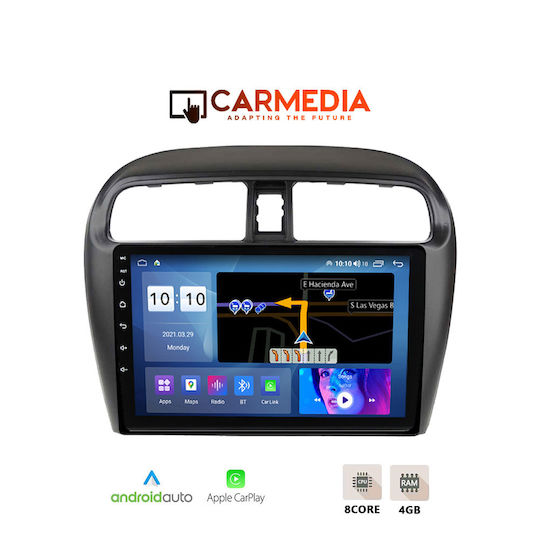 Carmedia Ηχοσύστημα Αυτοκινήτου για Mitsubishi Space Star 2013-2020 (Bluetooth/USB/WiFi/GPS/Apple-Carplay/Android-Auto) με Οθόνη Αφής 9"