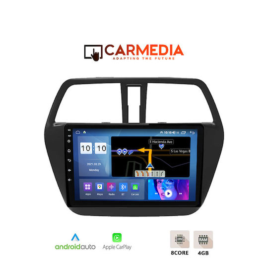 Carmedia Автомобилен Аудио Система за Suzuki SX4 S-Cross 2014-2021 (Bluetooth/USB/Wi-Fi/GPS/Apple CarPlay/Android Auto) с Touch Screen 9"