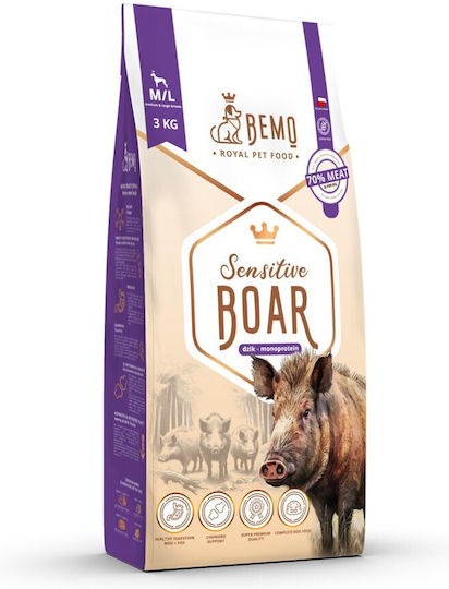 3kg Dry Dog Food for Medium & Large Breeds with Wild Boar