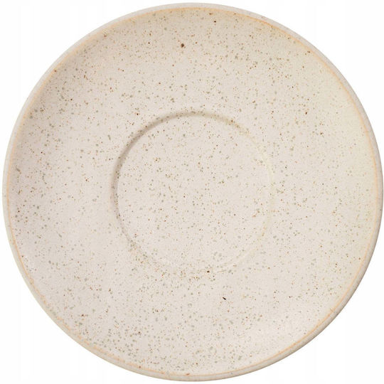 Leds C4 Rundes Untiefe Servierteller aus Beige Porzellan mit einem Durchmesser von 14cm