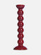 Nef-Nef Homeware Nast Kerzenhalter Keramisch in Roter Farbe 8.5x27cm