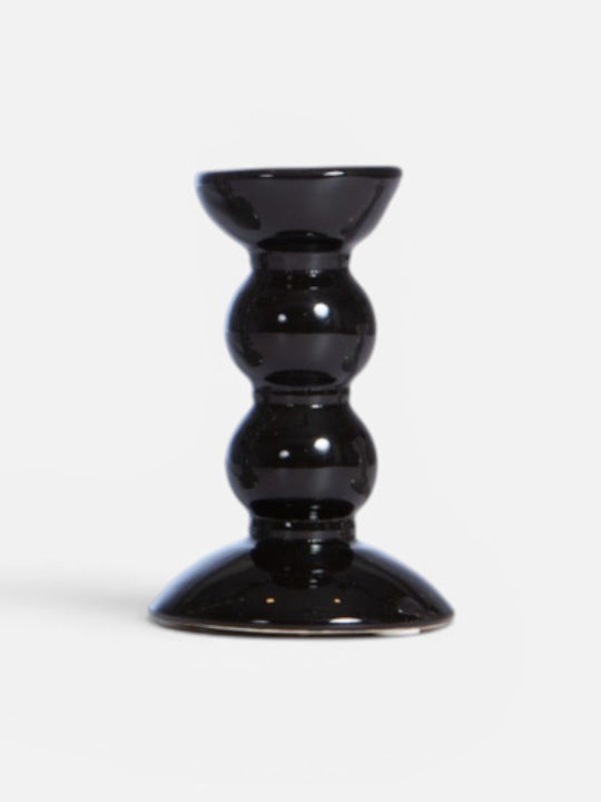 Nef-Nef Homeware Spark Кандилница Керамична в Черен Цвят 8x12εκ.
