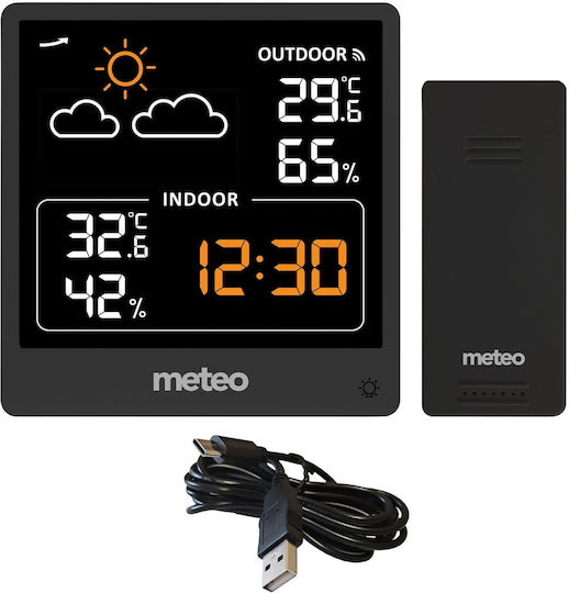 Meteo Stație Meteo Fără Fir Digitală de Masă Neagră