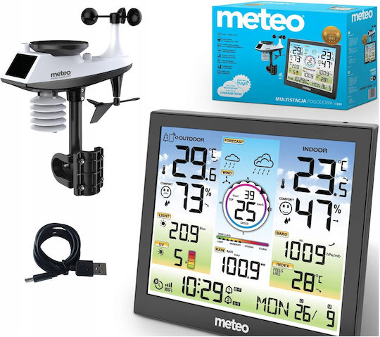 Meteo Stație Meteo Fără Fir Digitală de Masă Neagră