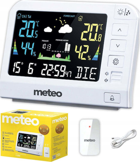 Meteo Kabellose Wetterstation Digital Tischplatte Weiße