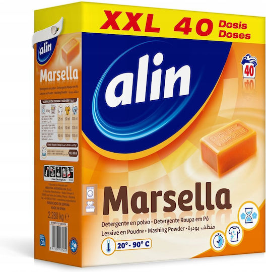 Gama Gama Waschmittel Pulver für Weiße & Farbige Kleidung 2,28kg (40 Messbecher)