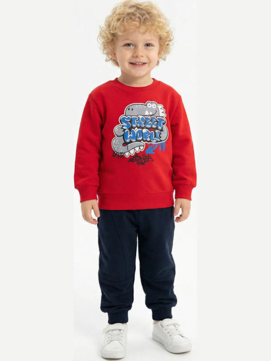 Joyce Kinderbekleidungssets Rot Mit Dunkelblau 2 Stück