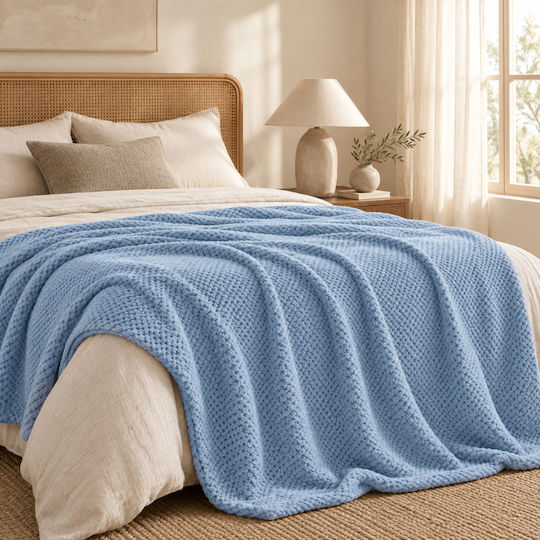 My Home Luxury Κουβέρτα Fleece Υπέρδιπλη 220x240εκ. Μπλε