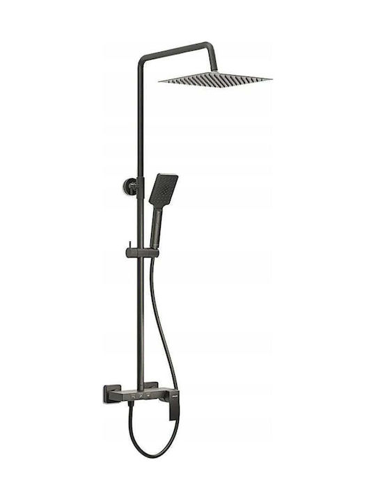Valvex Duschsäule mit Wannenbatterie 25cm Schwarze