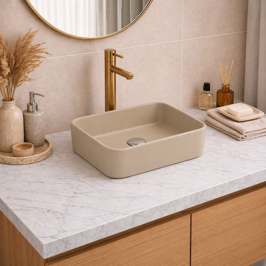 Cerastyle Hera Επικαθήμενος Νιπτήρας Πορσελάνης 50x36.5x14.5cm