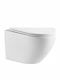 Omnires Wandhängende Toilette mit Duroplast Weiß Abdeckung