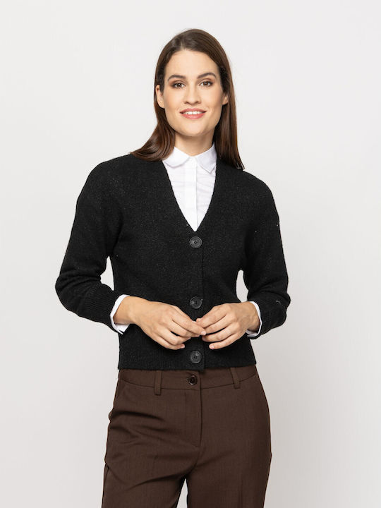 Heavy Tools Gestrickte Damen Strickjacke Schwarz