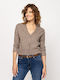 Gestrickte Damen Strickjacke Smoke