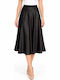 Leather Midi Skirt Black WB-12644-27SK-Black