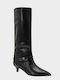 Damenstiefel mit Mittelhohem Absatz in Schwarz
