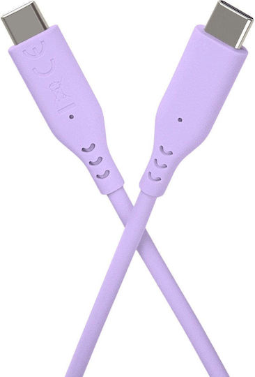 PremiumCord Cablu USB 2.0 USB-C tată - USB-C 60W PD Violet 1.5m