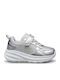Kids Sneakers With Hoop & Loop Closure Silver