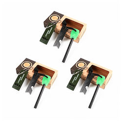 Set de trei kituri de supraviețuire Amnar pentru camping Depox fluier din oțel inoxidabil 11 cm