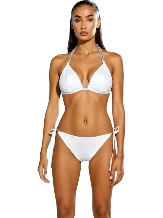 Set Bikini Dreieck mit Leichte Verstärkung Weiß