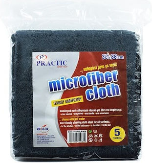 Practic Reinigungstücher mit Mikrofasern Schwarz 5 Stück