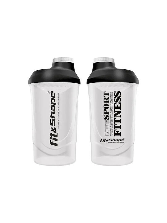 Fit Шейкър за Протеини 600ml Пластмасов Прозрачен