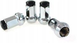D1 Spec Geschmiedete Autoschraubenmuttern Stahl M12x1,25 37mm Silber Schwarz