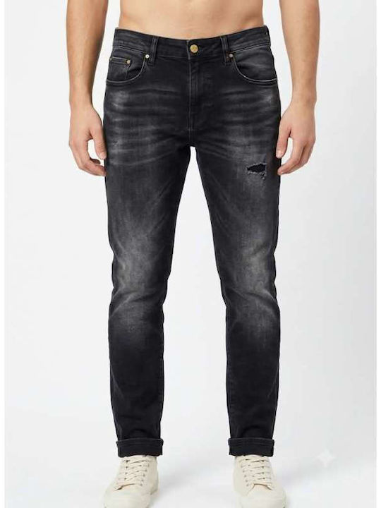 Pantaloni de blugi pentru bărbați Elastic Slim Fit Black