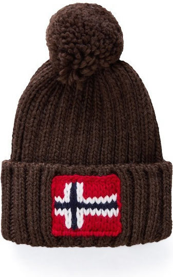 Semiury Pom Pom Beanie Men's Knitted Beanie in Brown Colour