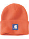 Beanie Unisex Beanie with Rib Knitting in Orange Colour